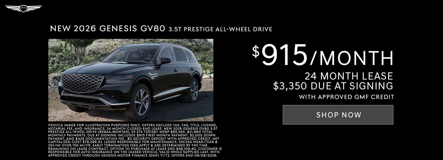 New 2026 Genesis GV80 offers near New Orleans, LA
