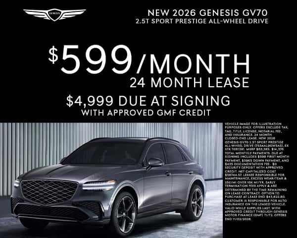 New 2026 Genesis GV70 2.5T Sport Prestige All-Wheel Drive
