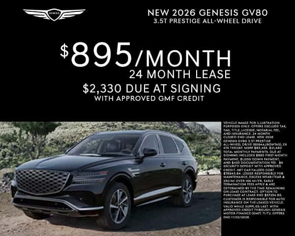 New 2026 Genesis GV80 3.5T Prestige All-Wheel Drive