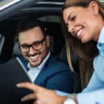 Genesis saleswoman helping a customer