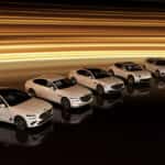 A lineup of Certified Pre-Owned Genesis vehicles