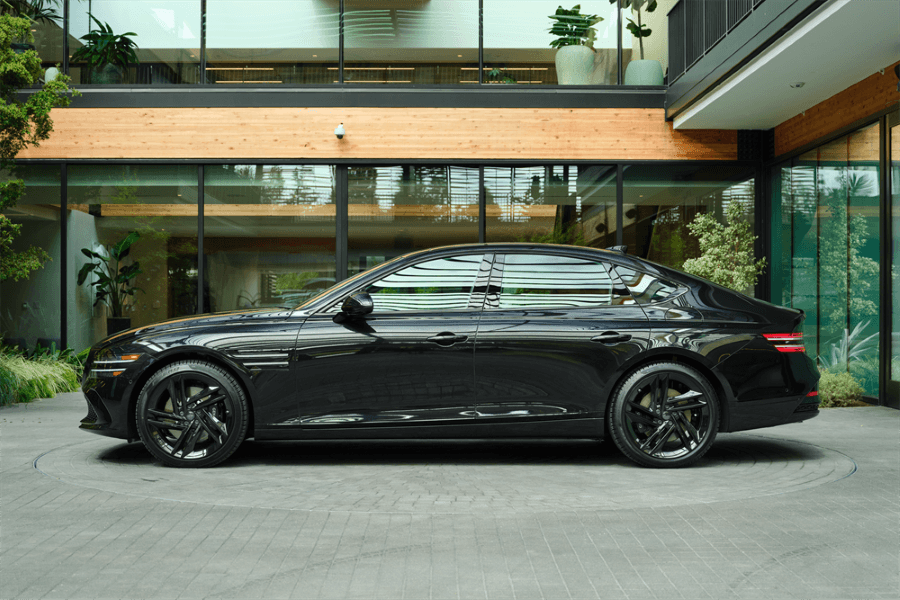 2026 Genesis G80 luxury sedan side profile.