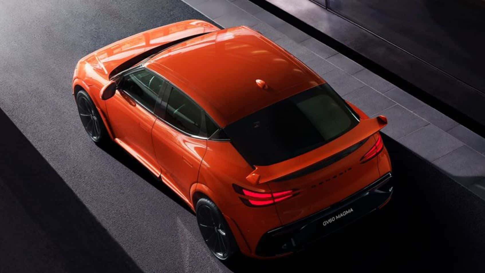 Rear view of the 2027 Genesis GV60 Magma