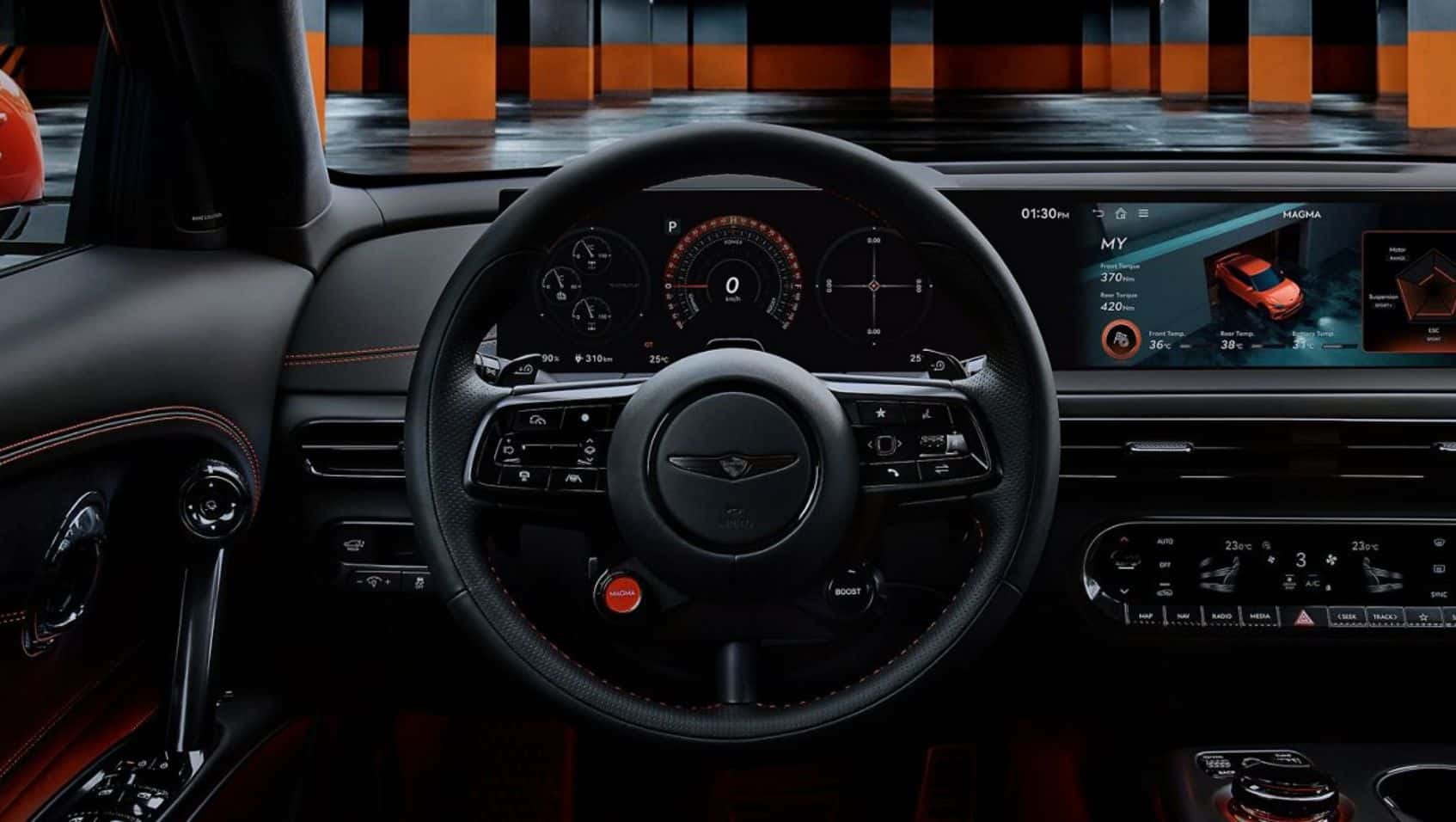 Interior view of the 2027 Genesis GV60 Magma