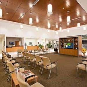 Waiting area of dealership