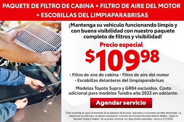 Cabin Filter + Engine Air Filter + Wiper Blades Bundle
