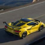 Yellow Chevy corvette ZR1 on road