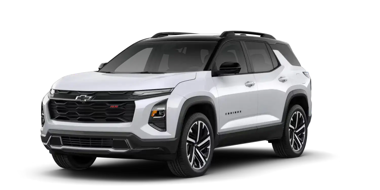2027 Chevrolet Equinox in Polar White Tricoat - Mosaic Black Metallic roof