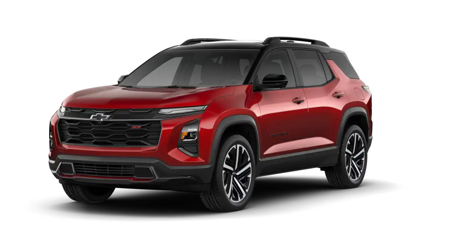 2027 Chevrolet Equinox in Radiant Red Tintcoat- Mosaic Black Metallic roof