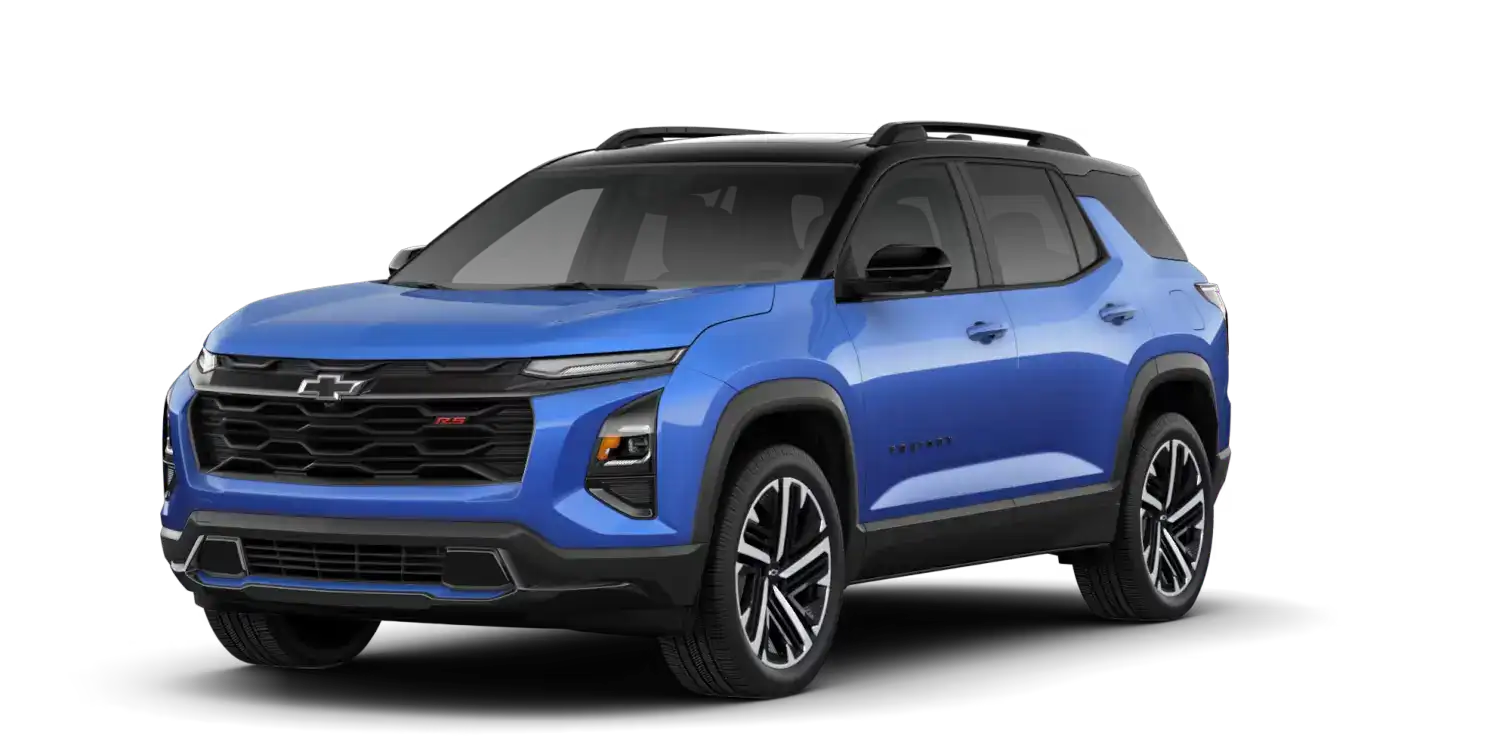 2027 Chevrolet Equinox in Reef Blue Metallic - Mosaic Black Metallic roof