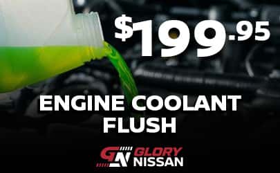 Keep your Nissan running at the proper temperature with a Glory Nissan Engine Coolant Flush for $199.95. Professional coolant service helps prevent overheating, protects engine components, and maintains long-term performance.