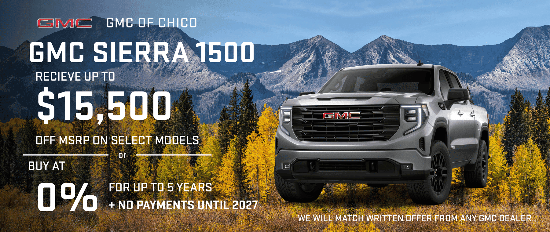 Sierra 1500 Denali 0% No Payments Cash off
