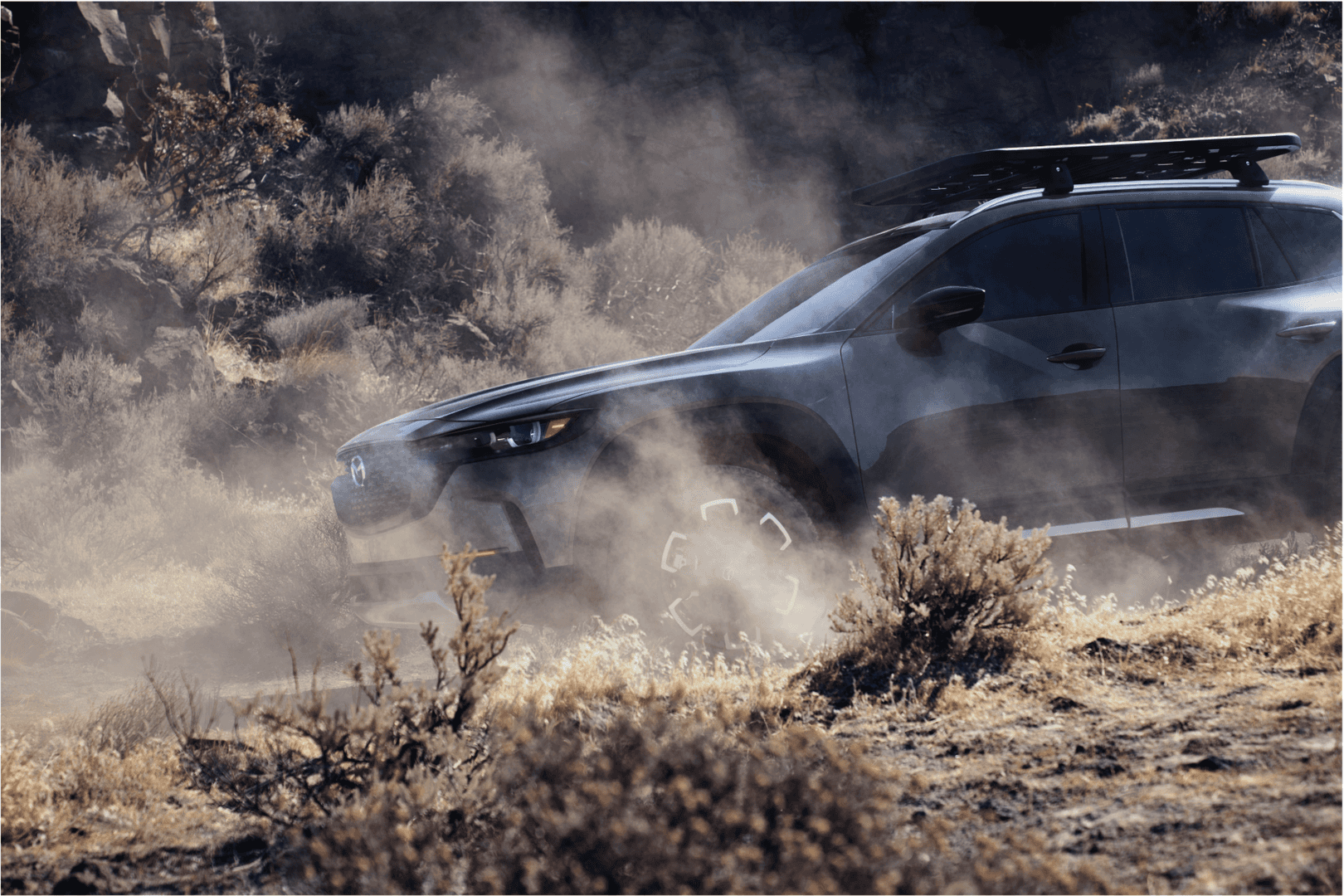 MAZDA CX-50 kicking up dust on a local track near Twin Falls