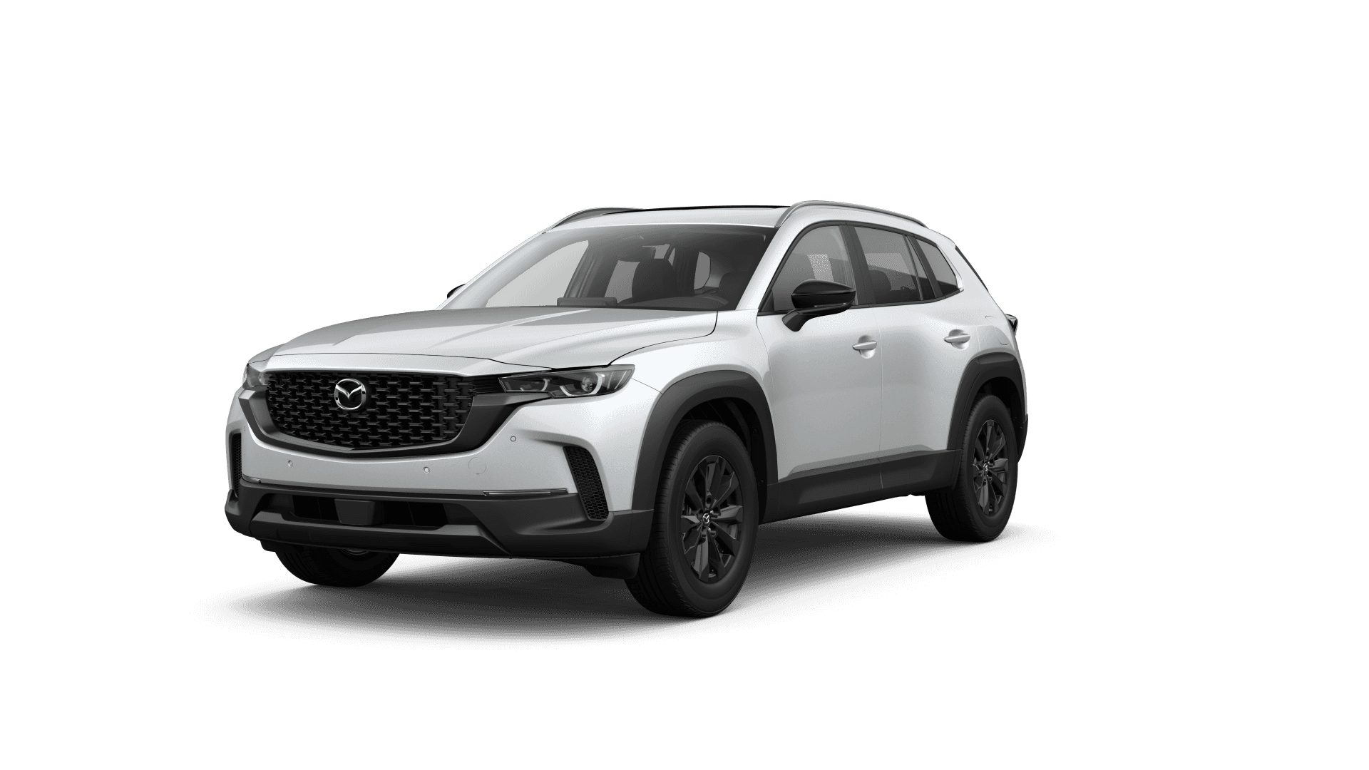 White Mazda CX-50 front three-quarter view