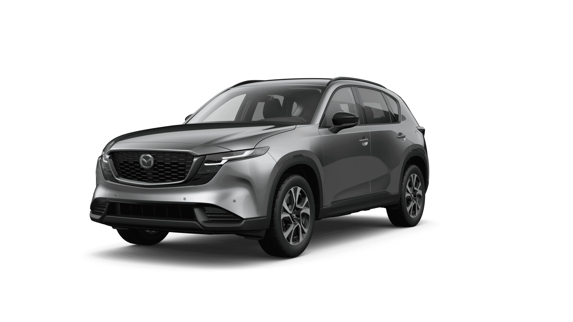 Gray Mazda CX-5 front three-quarter view