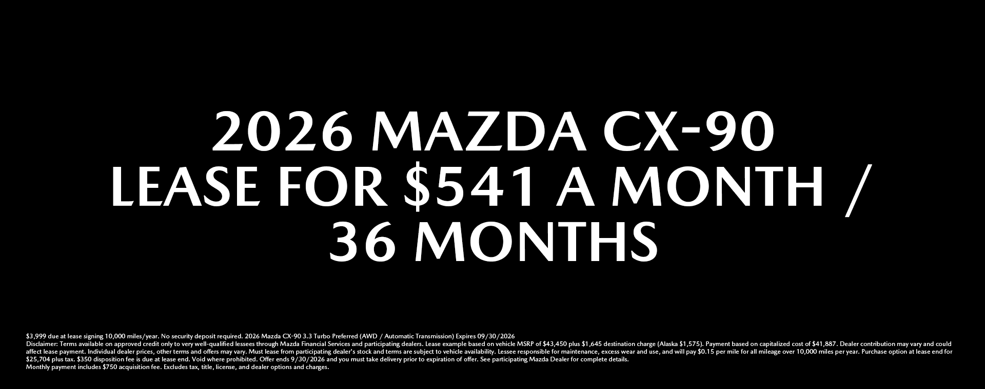 2026 Mazda CX-90 special offer