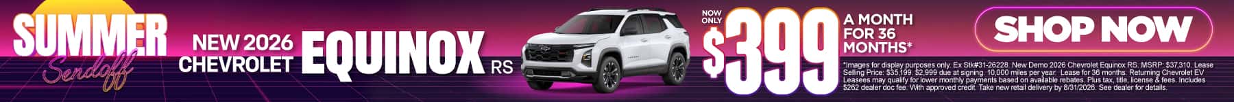 New 2026 Chevrolet Equinox RS $399/mo for 36 months*