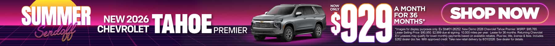 New 2026 Chevrolet Tahoe Premier $929/mo for 36 months*