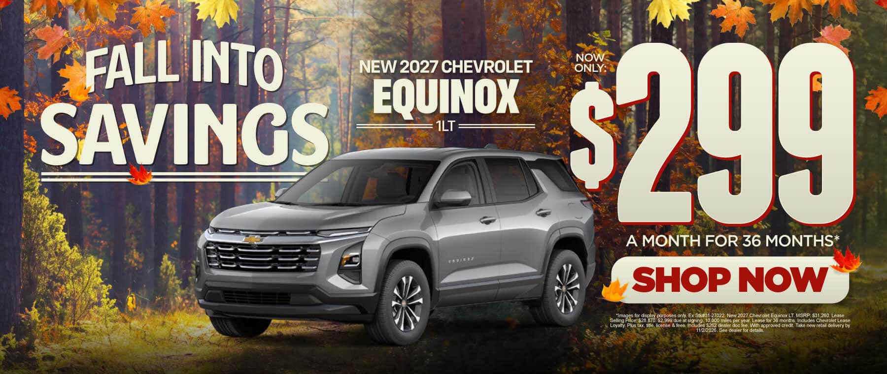 New 2027 Chevrolet Equinox 1LT $299/mo for 36 months*