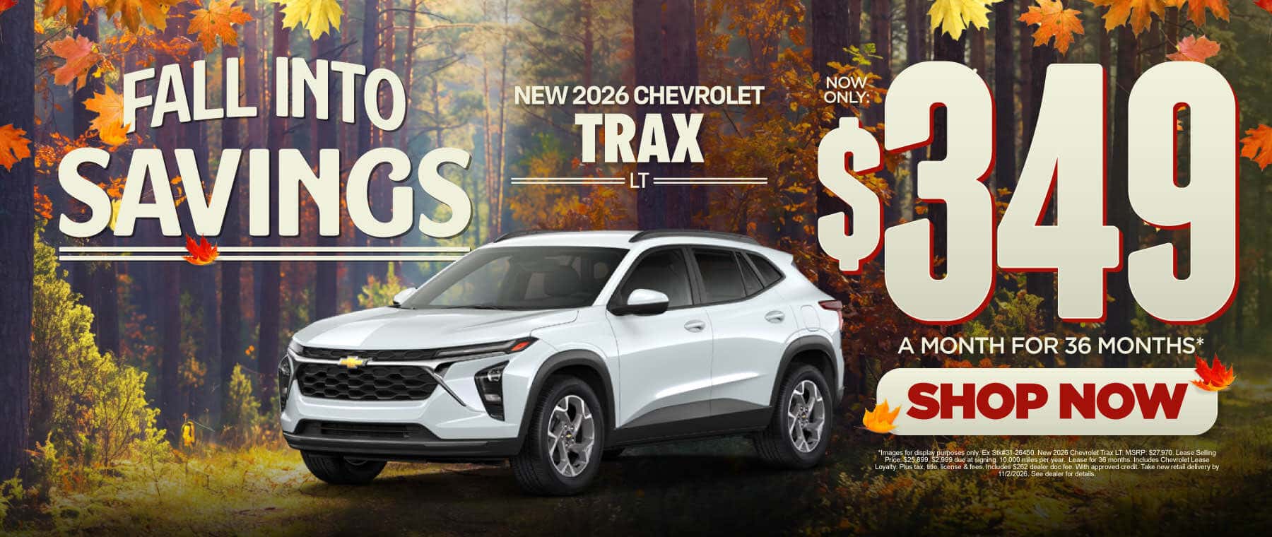 New 2026 Chevrolet Trax LT $349/mo for 36 months*