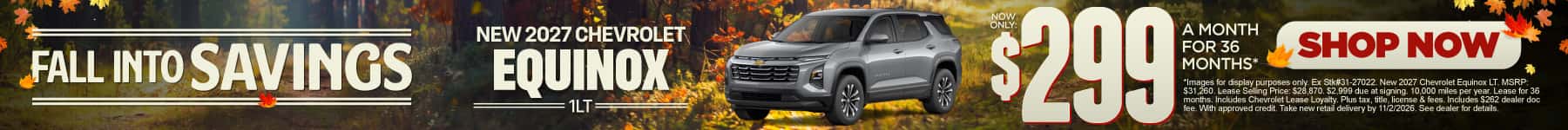 New 2027 Chevrolet Equinox 1LT $299/mo for 36 months*