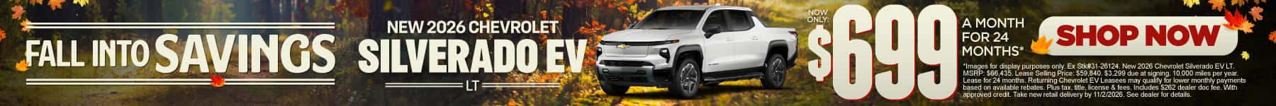 New 2026 Chevrolet Silverado EV LT $699/mo for 24 months*