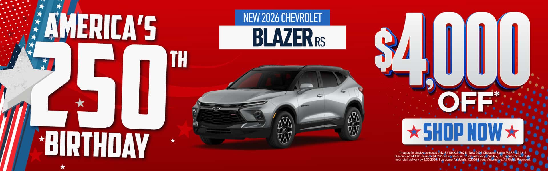 New 2026 Chevrolet Blazer RS $4,000 Off