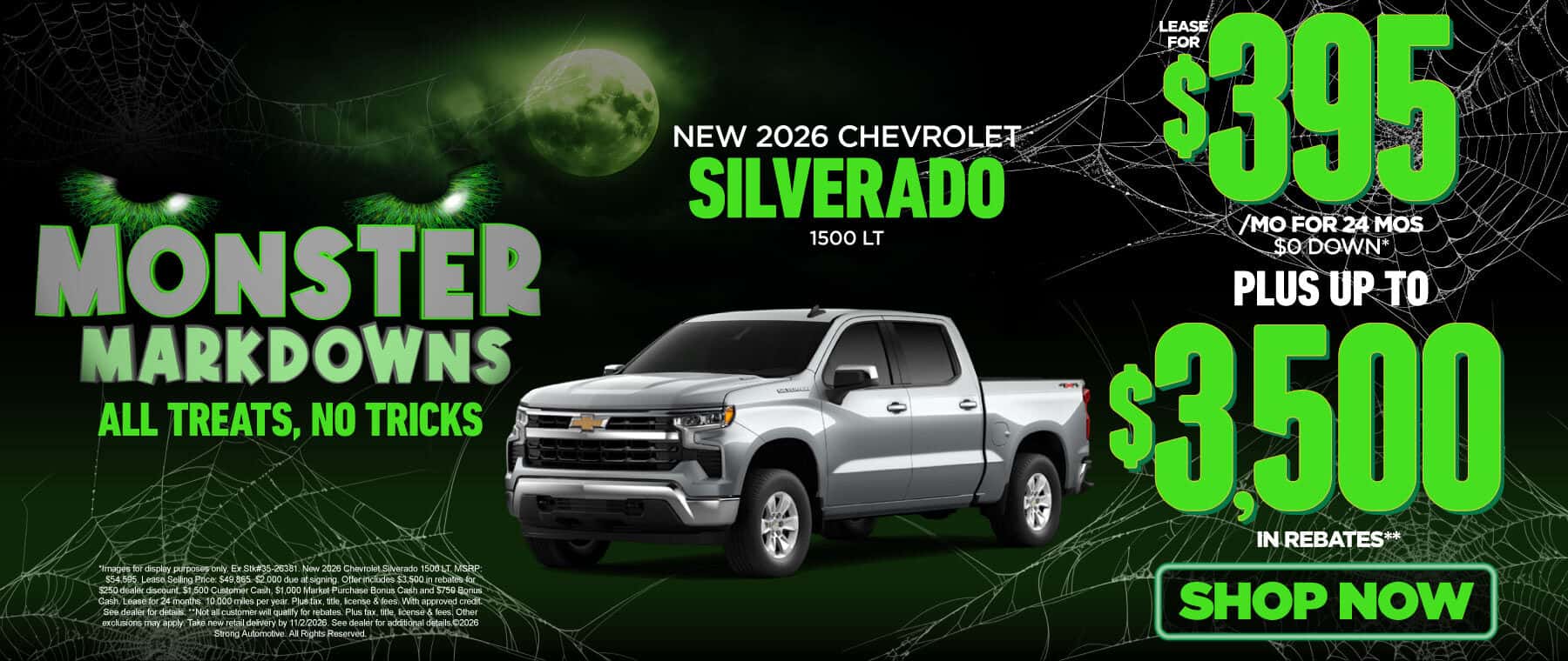 New 2026 Chevrolet Silverado 1500 LT Lease for $395/mo for 24 months - $0 down* PLUS Up to $3,500 in rebates**
