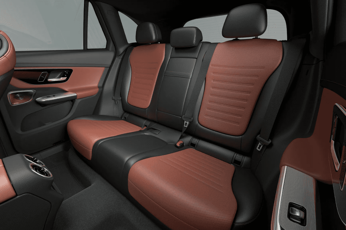 Rear seating area inside a Mercedes-Benz GLC SUV