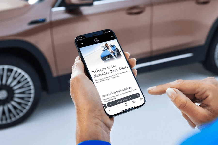 Mercedes-Benz Store displayed through the Mercedes-Benz app