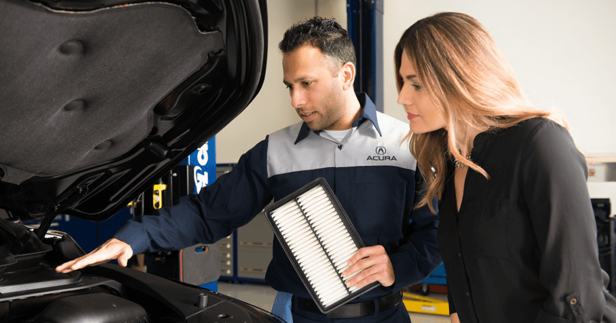 Acura tech shows customer air filter