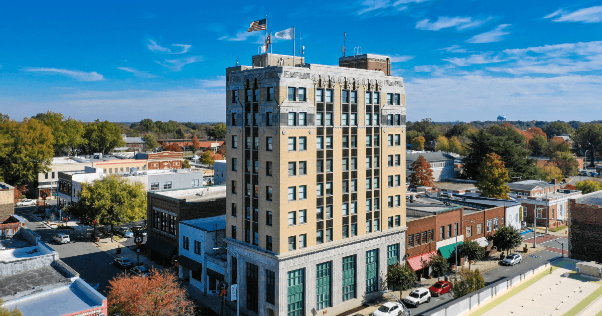 Skyline view of the city of Burlington, North Carolina