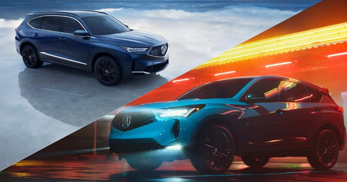 Acura MDX on left, Acura RDX on right