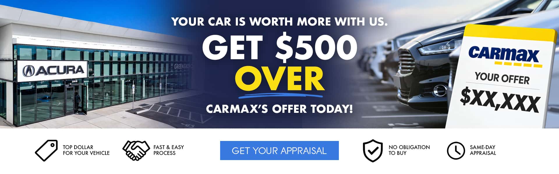 Get $500 over Carmax's offer today!