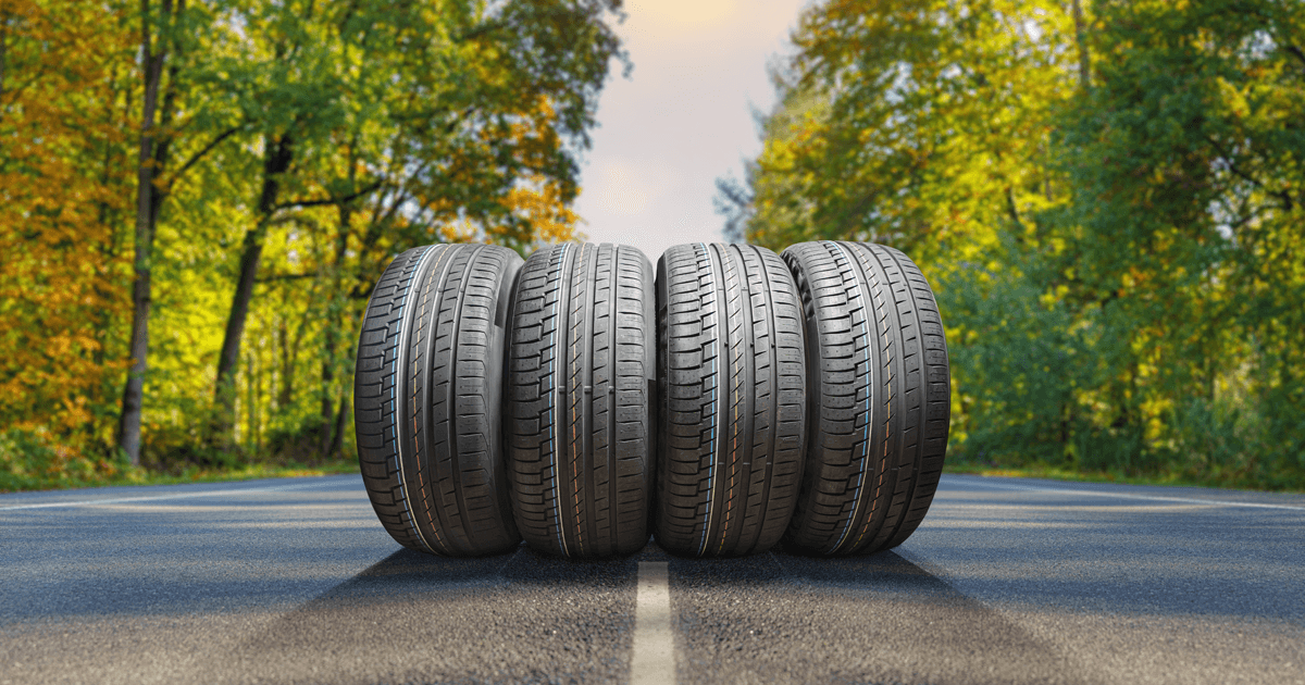 Tires on Road in Spring