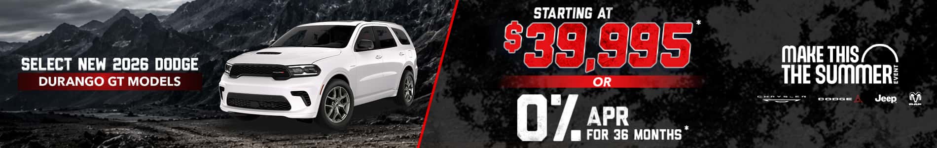 Select New 2026 Dodge Durango GT Models