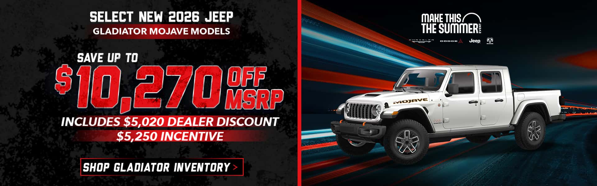 Select New 2026 Jeep Gladiator Mojave Models