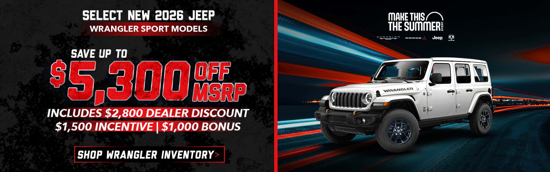 Select New 2026 Jeep Wrangler Sport Models
