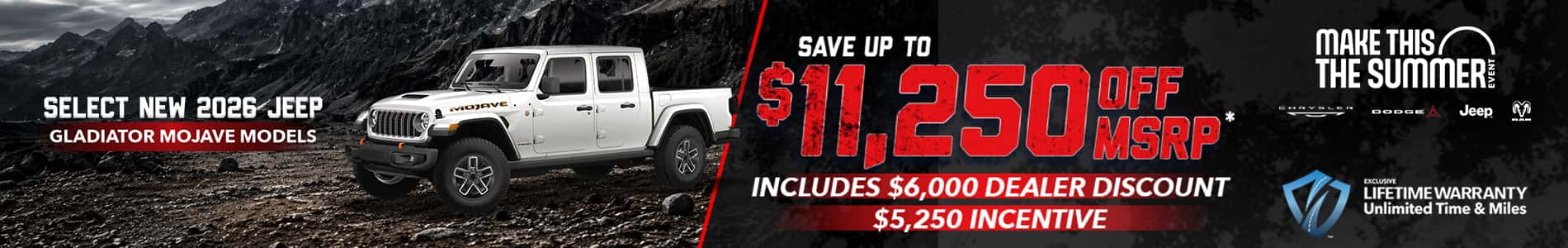 Select New 2026 Jeep Gladiator Mojave Models