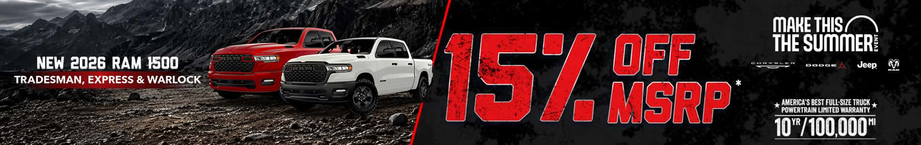 New 2026 RAM 1500 Tradesman, Express & Warlock