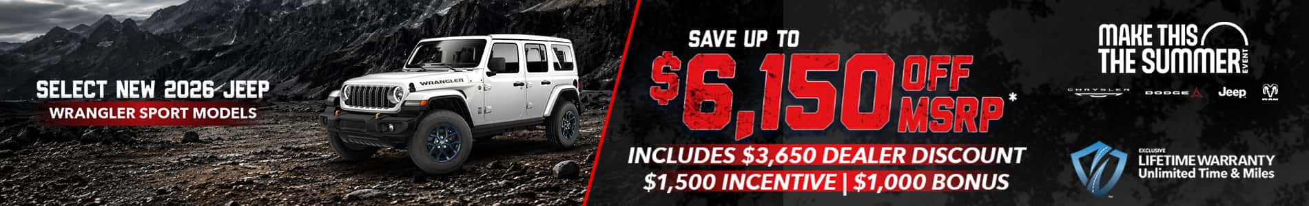 Select New 2026 Jeep Wrangler Sport Models