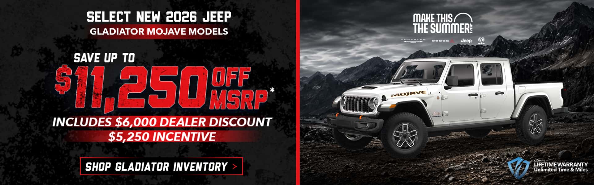 Select New 2026 Jeep Gladiator Mojave Models