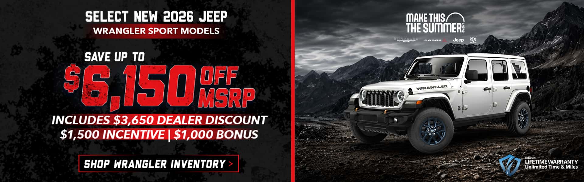 Select New 2026 Jeep Wrangler Sport Models