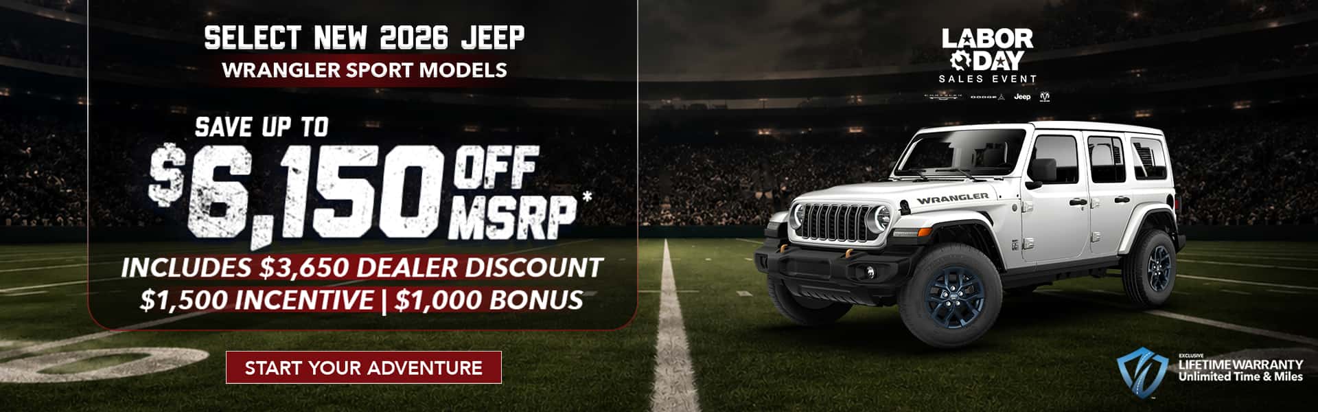 Select New 2026 Jeep Wrangler Sport Models