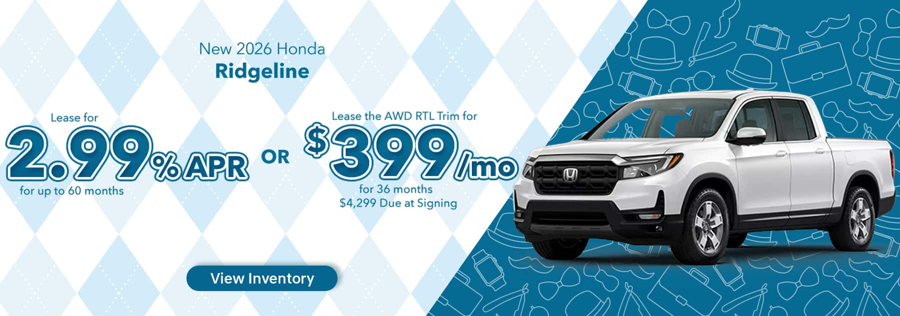2026 Honda Ridgeline Lease or 2.99% APR – Greensboro, NC