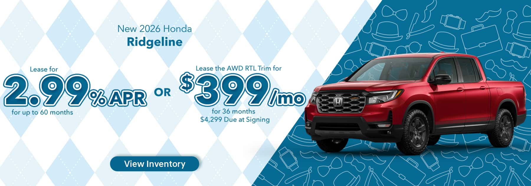 2026 Honda Ridgeline Lease or 2.99% APR – Greensboro, NC