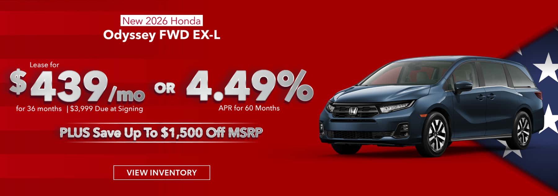 New 2026 Honda Odyssey FWD EX-L