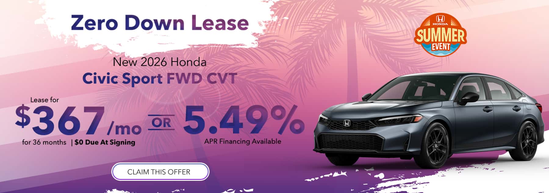 New 2026 Honda Civic Sport FWD CVT