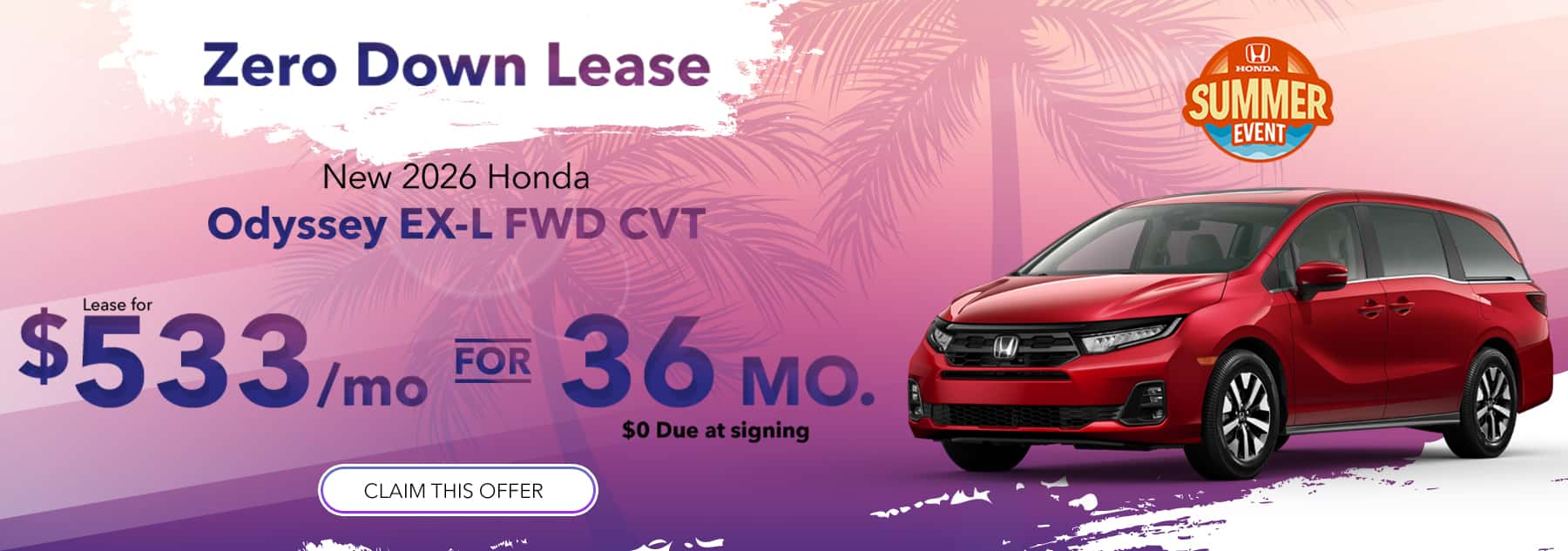 New 2026 Honda Odyssey EX-L FWD CVT