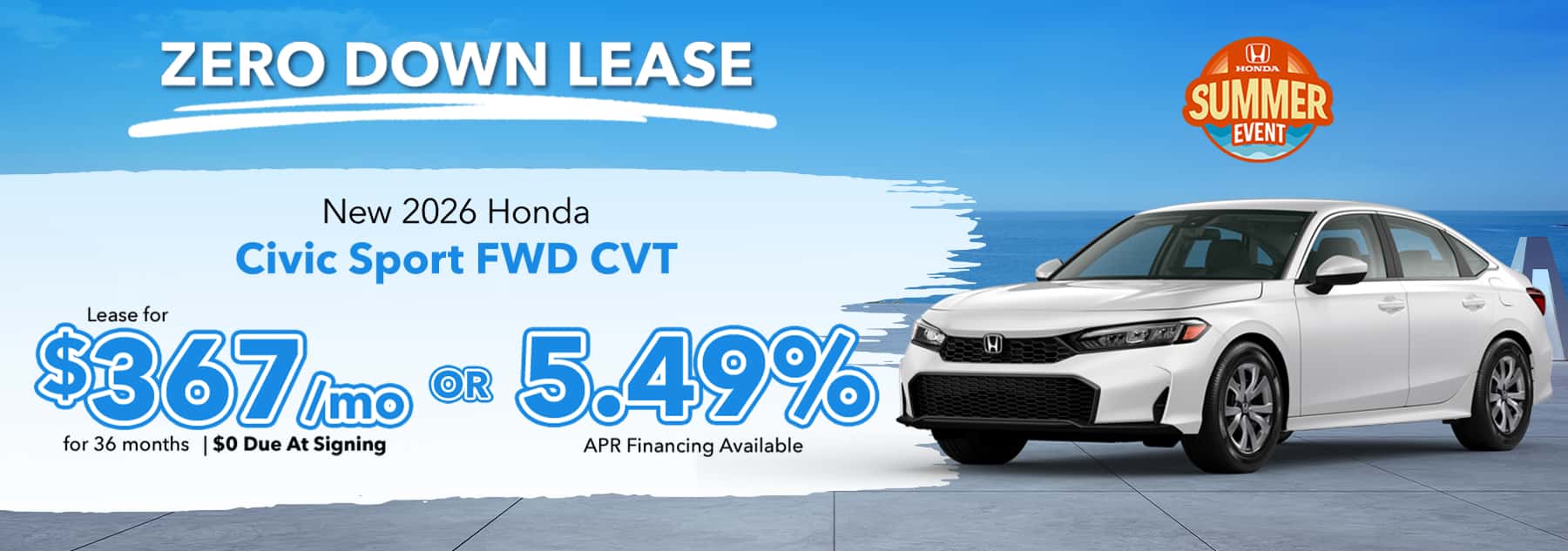 New 2026 Honda Civic Sport FWD CVT